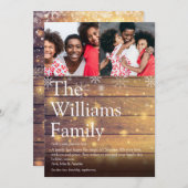 木製写真素朴ファミリー定義クリスマス シーズンカード (正面/裏面)