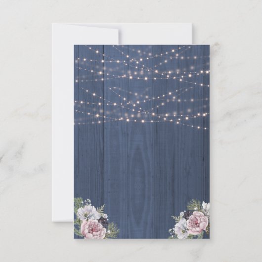 木製写真素朴結婚式レセプションカード 出欠カード (裏面)