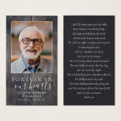 木製写真葬儀記念祈りの言葉カード (正面&裏面)