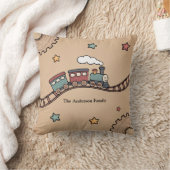 木製列車 クッション (ブランケット)