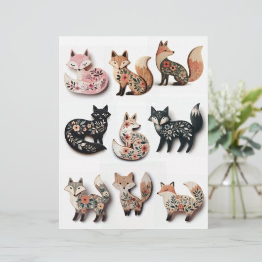 木製動揺してキツネ装飾 (スタンド正面)