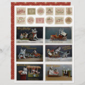 木製動揺してフローラ猫の装飾 (正面/裏面)