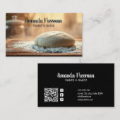 木製卓上の暖かい生地ベーキング 名刺 (正面/裏面)