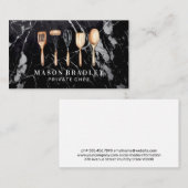 木製台所用品イラスト | 黒大理石 名刺 (正面/裏面)