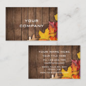 木製名刺テンプレートの紅葉 名刺 (正面/裏面)