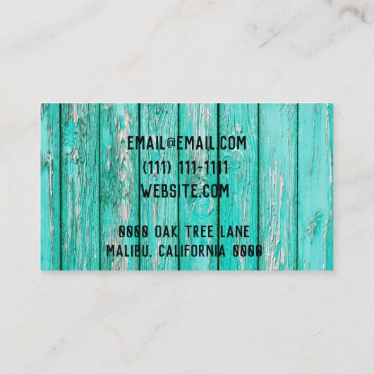 木製名刺 名刺 (裏面)