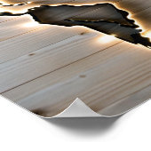 木製壁画水彩世界地図ポスター ポスター (角)