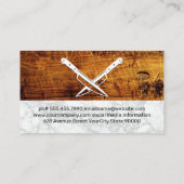 木製大理石 |クロスしたナイフ 名刺 (裏面)
