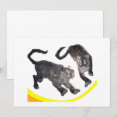 木製天板付き壁掛けタペストリー 2頭の虎 jGibney Zazzle 招待状 (正面/裏面)