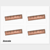 木製定規の測定スティックスクール数学先生 長方形シール (シート)