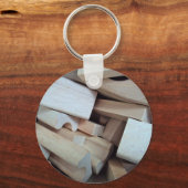 木製建物ブロックキーチェーン キーホルダー (正面)