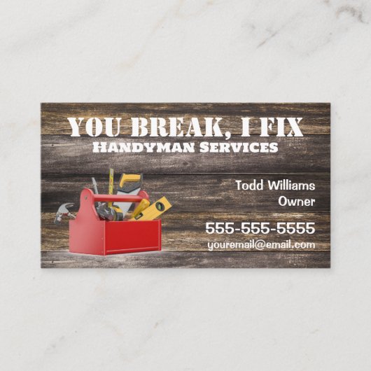 木製手利道具箱 名刺 (正面)