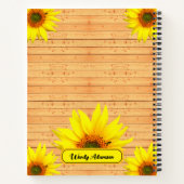 木製料理本レシピ(ひまわり素朴)ヴィンテージ ノートブック (裏面)