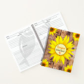 木製料理本レシピ(ひまわり素朴)ヴィンテージ ノートブック (内部)