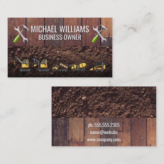 木製板土 |建築車 |ツール 名刺 (正面/裏面)