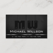 木製板黒木目ホワイトモノグラム 名刺 (正面)