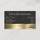 木製板黒木目ロゴと金ゴールドデコール 名刺 (裏面)