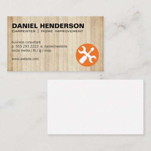 木製板 |ねじ回しドライバツール 名刺 (正面/裏面)