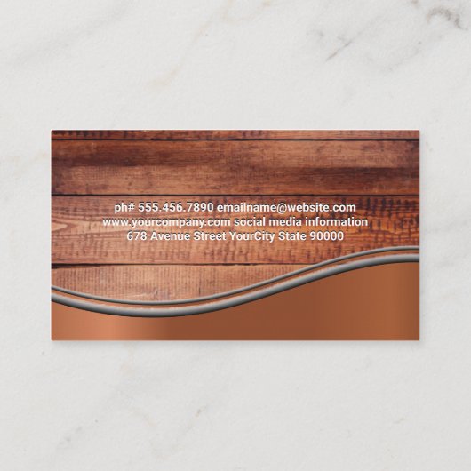 木製板 |シェフハットとナイフ 名刺 (裏面)