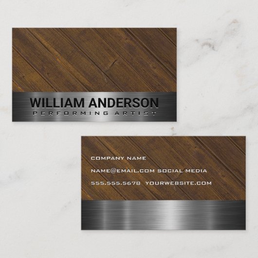 木製板 | メタル 名刺 (正面/裏面)