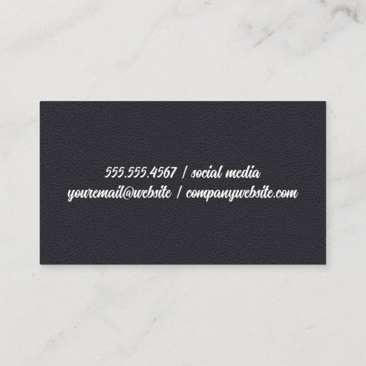 木製板 |レザー 名刺 (裏面)