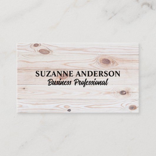 木製板 |レザー 名刺 (正面)