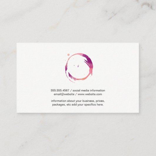 木製板 | ワイン染色 名刺 (裏面)