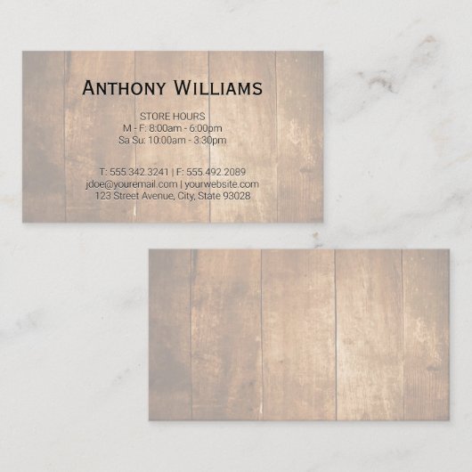 木製板 名刺 (正面/裏面)