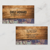 木製板 | 錆びた金属 名刺 (正面/裏面)