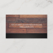 木製板 | 黒のテクスチャ 名刺 (裏面)