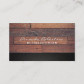 木製板 | 黒のテクスチャ 名刺 (正面)