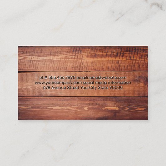 木製板 | Chef Hat 名刺 (裏面)