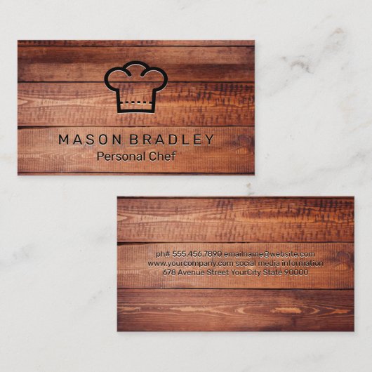 木製板 | Chef Hat 名刺 (正面/裏面)
