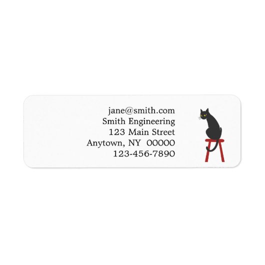 木製椅子に座る子猫 – バックカラーを選択 ラベル (正面)