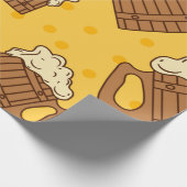 木製泡立ちビール麦酒Pのシームレスパターン ラッピングペーパー (角)