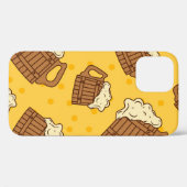 木製泡立ちビール麦酒Pのシームレスパターン Case-Mate iPhoneケース (裏面 (横))