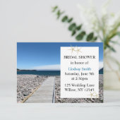 木製波止場海ブライダルシャワー招待 招待状 (スタンド正面)