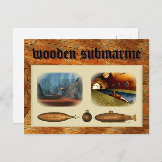 木製潜水艦 シーズンポストカード (正面/裏面)