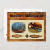 木製潜水艦 ポストカード (正面/裏面)