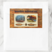 木製潜水艦 長方形シール (バッグ)