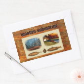 木製潜水艦 長方形シール (封筒)