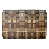 木製版画タイポグラフィ・アートコラージュ9 バスマット (正面)