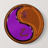 木製猪の年 缶バッジ (正面)