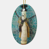 木製玩具雪だるまオーナメント セラミックオーナメント (左)