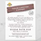 木製看板、木工、木工職人宣伝 チラシ (正面)