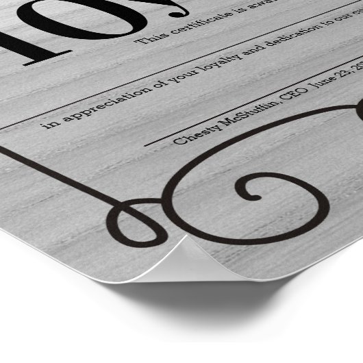 木製社員周年証明書 ポスター (角)