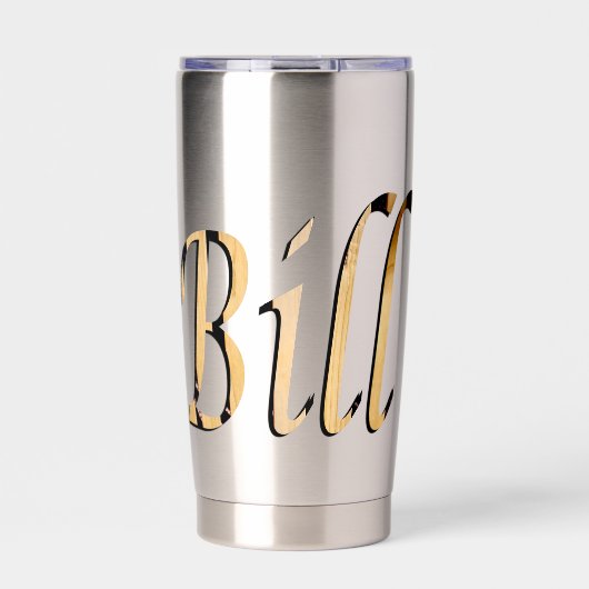 木製紙幣名ロゴ、 保温保冷タンブラー (正面)