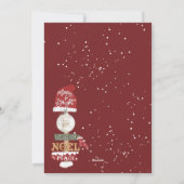 木製素朴のサインスクリプトのクリスマス5の写真 シーズンカード (裏面)