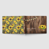 木製素朴のストリングライトひまわ結婚り ゲストブック (全面)