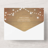 木製素朴のストリングライトホワイトレース オールインワン招待状 (裏面)